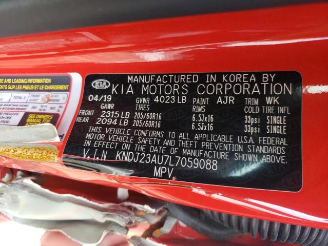 KNDJ23AU7L7059088 - 2020 KIA SOUL LX RED photo 10