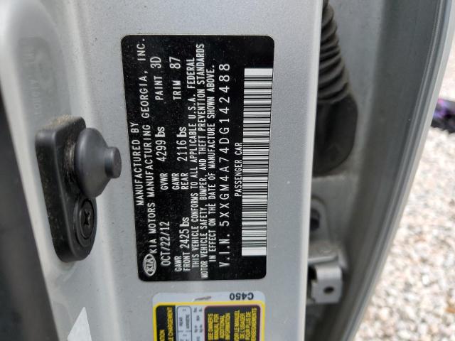 5XXGM4A74DG142488 - 2013 KIA OPTIMA SILVER photo 10