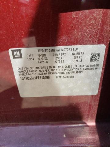 1G11C5SL1FF210590 - 2015 CHEVROLET MALIBU 1LT 栗色 照片 10