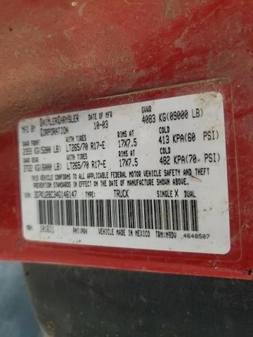 3D7KU28C34G146147 - 2004 DODGE RAM 2500 ST  ფოტო 10