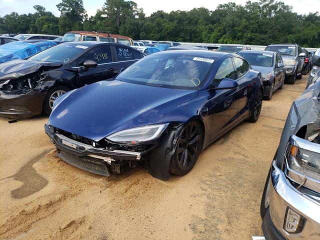 5YJSA1E62MF442326 - 2021 TESLA MODEL S Կապույտ լուսանկար 2