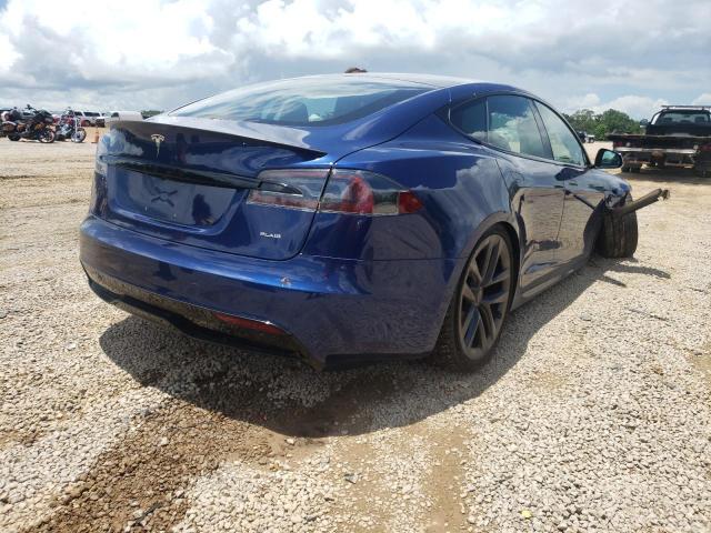 5YJSA1E62MF442326 - 2021 TESLA MODEL S Կապույտ լուսանկար 4