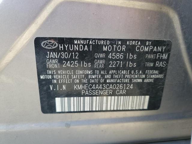 KMHEC4A43CA026124 - 2012 HYUNDAI SONATA HYB GRAY photo 10