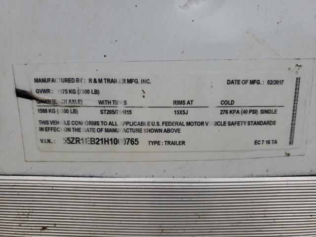 55ZR1EB21H1000765 - 2017 UTILITY TRAILER WHITE photo 10