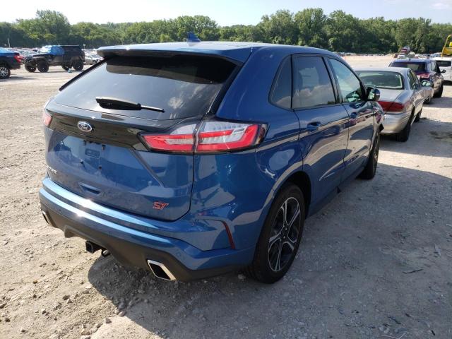 2FMPK4AP6KBC47404 - 2019 FORD EDGE ST BLUE photo 4