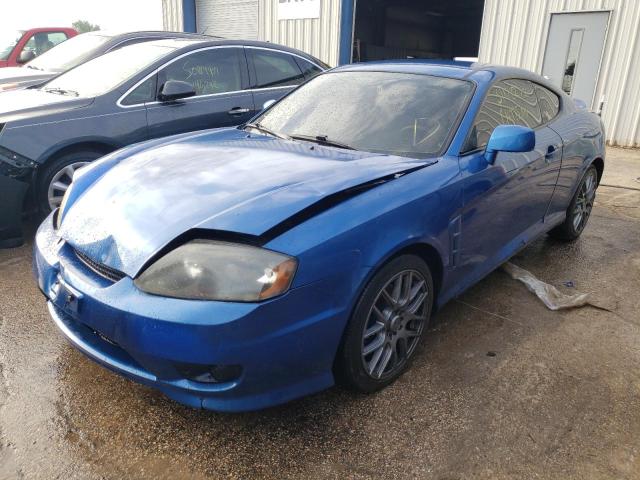 KMHHM65D25U183385 - 2005 HYUNDAI TIBURON BLUE photo 2