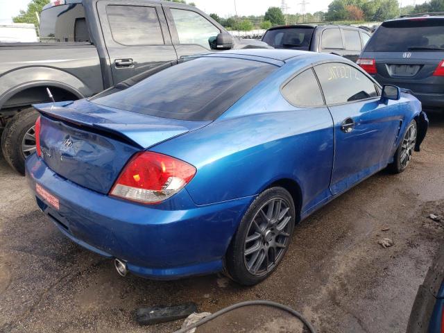 KMHHM65D25U183385 - 2005 HYUNDAI TIBURON BLUE photo 4