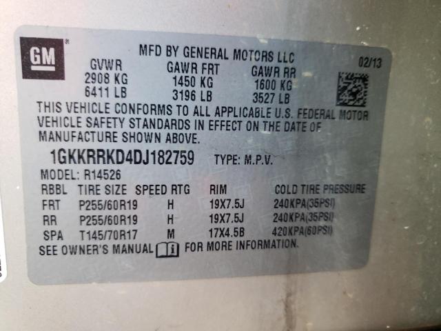 1GKKRRKD4DJ182759 - 2013 GMC ACADIA SLT-1  photo 10