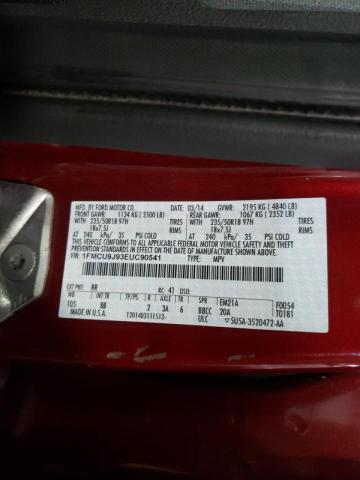 1FMCU9J93EUC90541 - 2014 FORD ESCAPE TIT RED photo 10