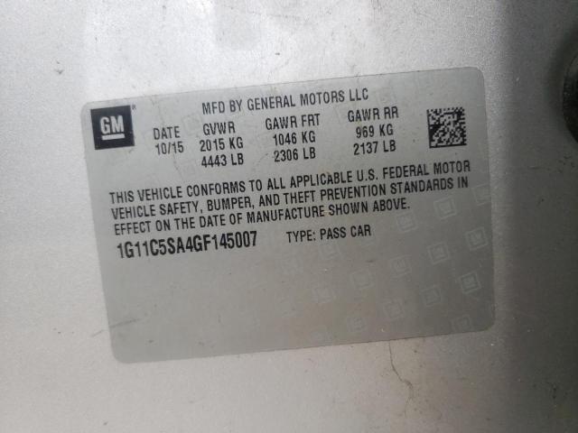 1G11C5SA4GF145007 - 2016 CHEVROLET MALIBU LIMITED LT  照片 10