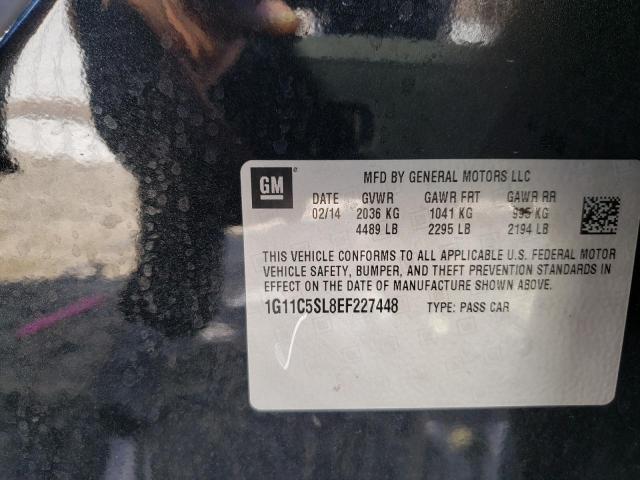 1G11C5SL8EF227448 - 2014 CHEVROLET MALIBU 1LT BLACK photo 10