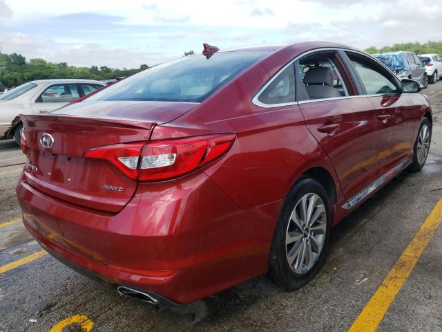 5NPE34AF5FH044434 - 2015 HYUNDAI SONATA SPO RED photo 4