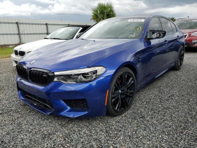 WBSJF0C51KB448614 - 2019 BMW M5 BLUE photo 2