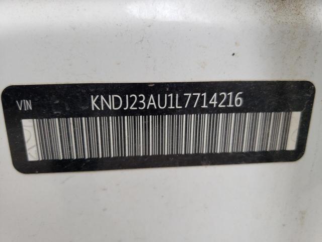 KNDJ23AU1L7714216 - 2020 KIA SOUL LX WHITE photo 10