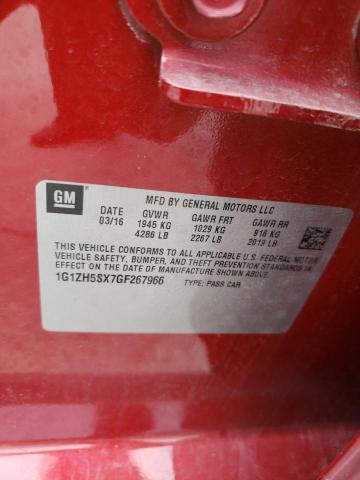 1G1ZH5SX7GF267966 - 2016 CHEVROLET MALIBU PRE 红色 照片 10