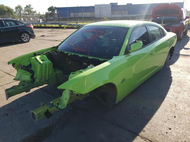 2C3CDXGJ3KH661873 - 2019 DODGE CHARGER SC GREEN photo 2