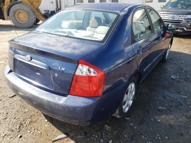 KNAFE121655180759 - 2005 KIA SPECTRA LX BLUE photo 4