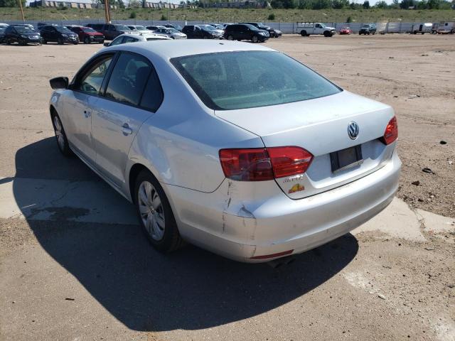 3VW2K7AJ6BM010841 - 2011 VOLKSWAGEN JETTA BASE 银色 照片 3