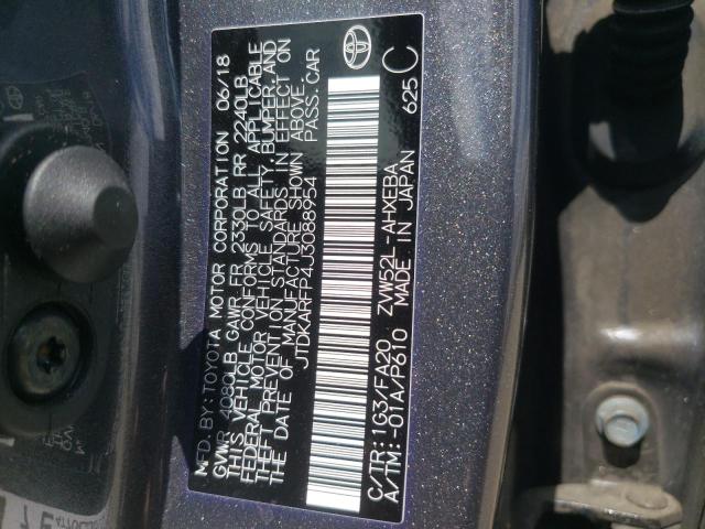 JTDKARFP4J3088954 - 2018 TOYOTA PRIUS PRIM 灰色 照片 10