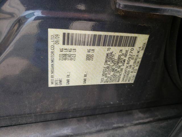 1N4AA5AP7AC809270 - 2010 NISSAN MAXIMA S CHARCOAL photo 10