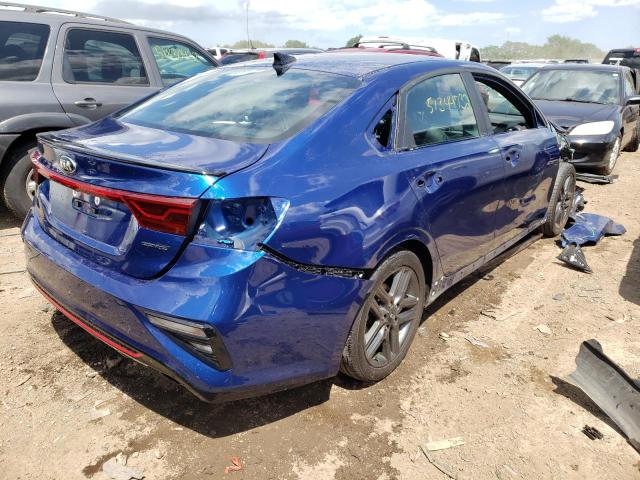 3KPF34AD0LE206294 - 2020 KIA FORTE GT L BLUE photo 4