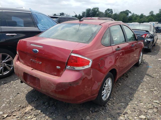 1FAHP35N29W110438 - 2009 FORD FOCUS SE RED photo 4