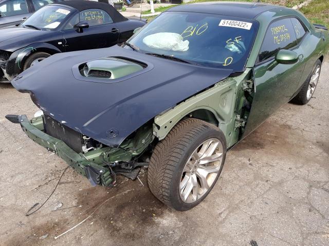 2C3CDZFJ6LH184841 - 2020 DODGE CHALLENGER GREEN photo 2