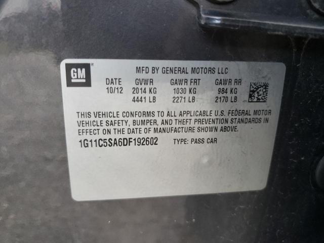 1G11C5SA6DF192602 - 2013 CHEVROLET MALIBU 1LT 灰色 照片 10