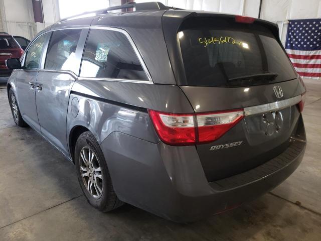 5FNRL5H69DB057907 - 2013 HONDA ODYSSEY EX GRAY photo 3