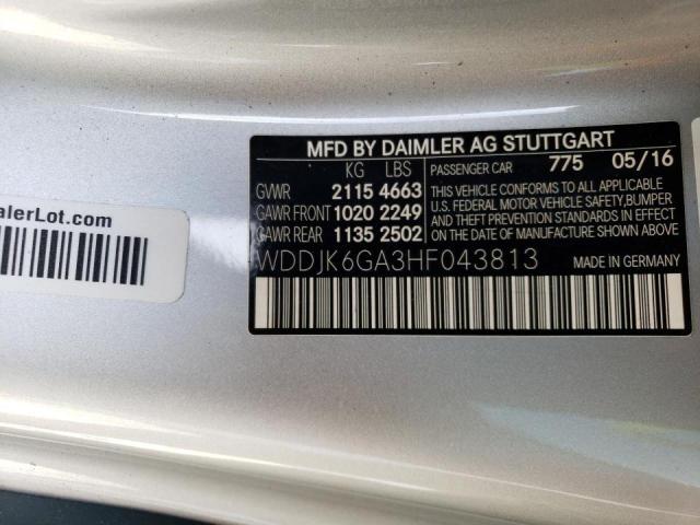 WDDJK6GA3HF043813 - 2017 MERCEDES-BENZ SL 450 SILVER photo 10