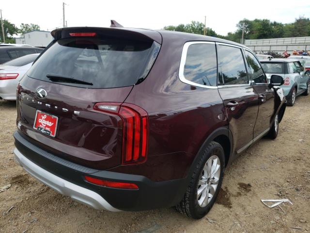 5XYP24HC3LG088877 - 2020 KIA TELLURIDE MAROON photo 4