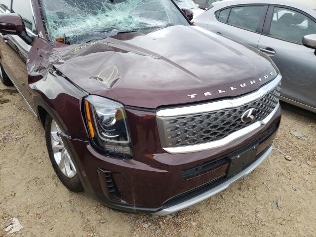 5XYP24HC3LG088877 - 2020 KIA TELLURIDE MAROON photo 9