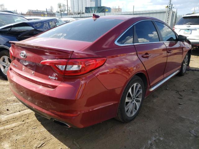 5NPE34AF4FH093821 - 2015 HYUNDAI SONATA SPO RED photo 4