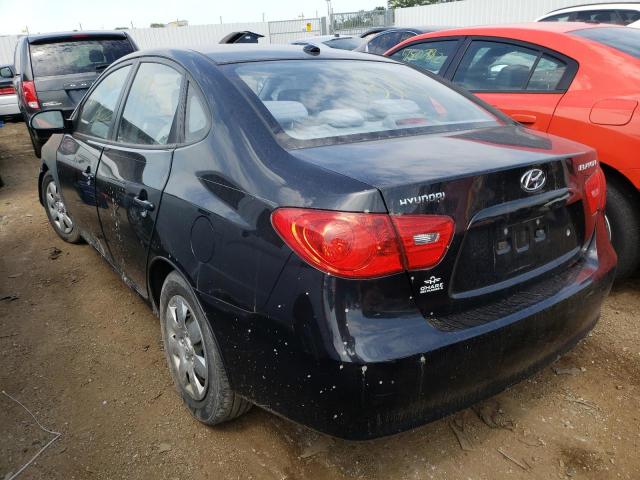 KMHDU46D27U190129 - 2007 HYUNDAI ELANTRA GL BLACK photo 3