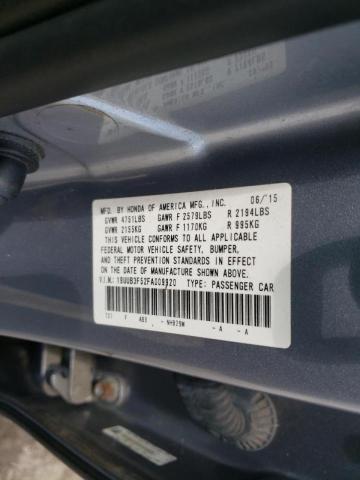 19UUB3F52FA009920 - 2015 ACURA TLX TECH SILVER photo 10