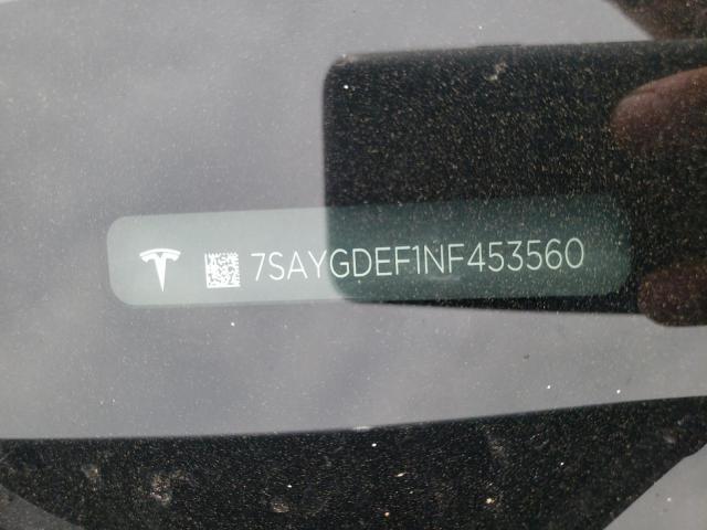 7SAYGDEF1NF453560 - 2022 TESLA MODEL Y رمادي صورة 10