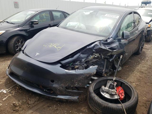 7SAYGDEF1NF453560 - 2022 TESLA MODEL Y رمادي صورة 2