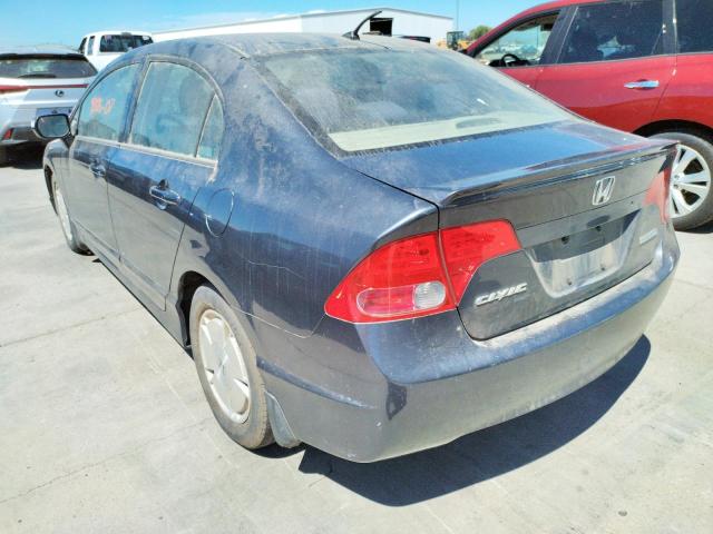 JHMFA36227S007143 - 2007 HONDA CIVIC HYBR GRAY photo 3