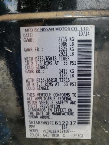 5N1AR2MN1FC612237 - 2015 NISSAN PATHFINDER S  photo 10