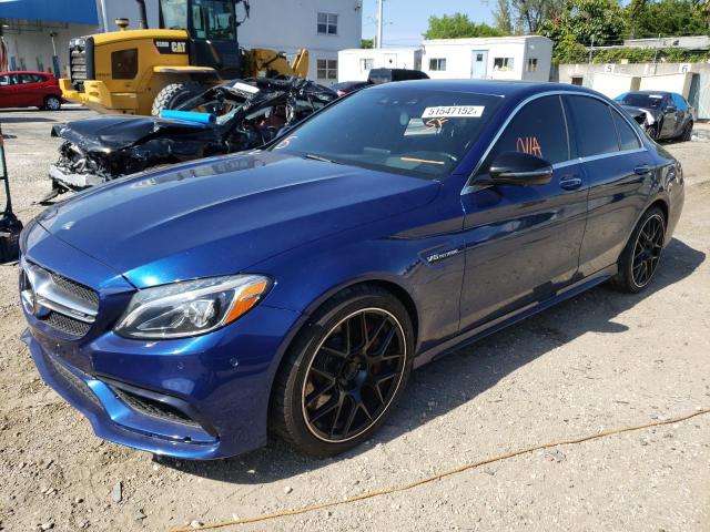 55SWF8HB4JU266278 - 2018 MERCEDES-BENZ C 63 AMG-S BLUE photo 2