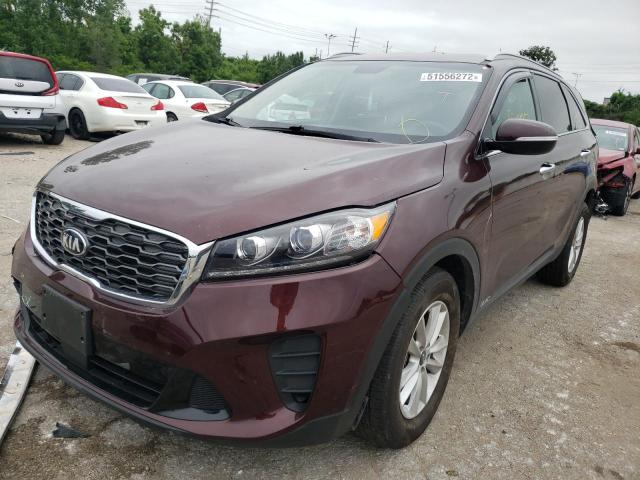 5XYPGDA33LG659795 - 2020 KIA SORENTO L MAROON photo 2