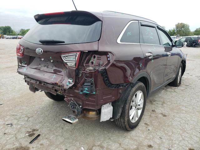 5XYPGDA33LG659795 - 2020 KIA SORENTO L MAROON photo 4