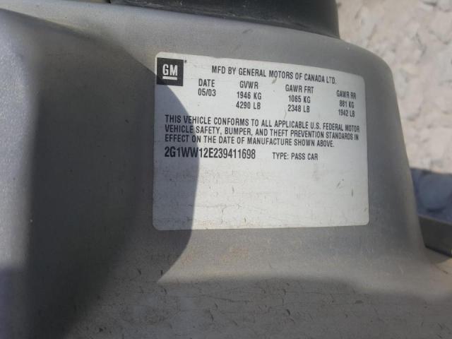 2G1WW12E239411698 - 2003 CHEVROLET MONTE CARLO LS  ფოტო 10