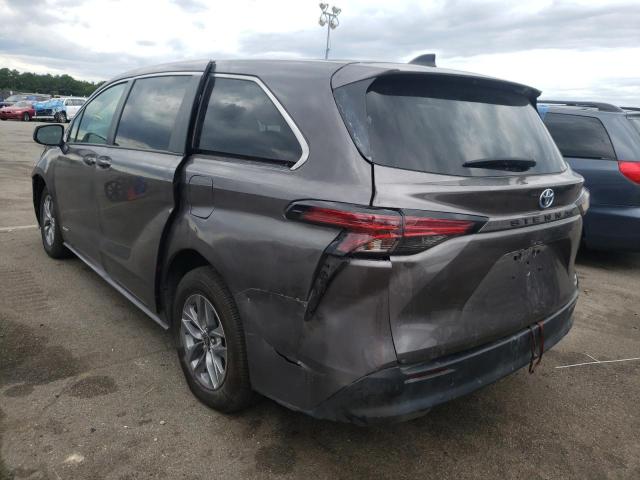 5TDKRKEC6MS042575 - 2021 TOYOTA SIENNA LE GRAY photo 3