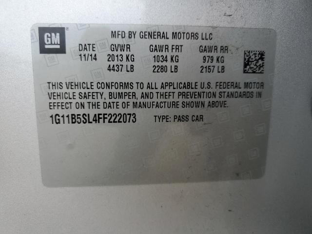 1G11B5SL4FF222073 - 2015 CHEVROLET MALIBU LS SILVER photo 10