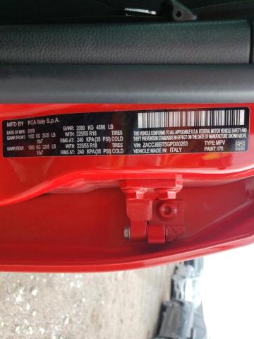 ZACCJBBT5GPD00263 - 2016 JEEP RENEGADE L RED photo 10