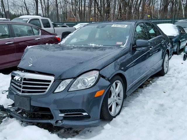 WDDHF8JB0DA695022 - 2013 MERCEDES-BENZ E 350 4MAT BLUE photo 2