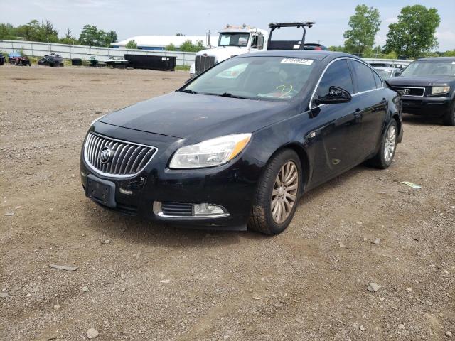 2G4GN5ECXB9215163 - 2011 BUICK REGAL CXL BLACK photo 2