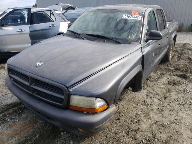 1D7HL38XX3S228566 - 2003 DODGE DAKOTA QUA GRAY photo 2