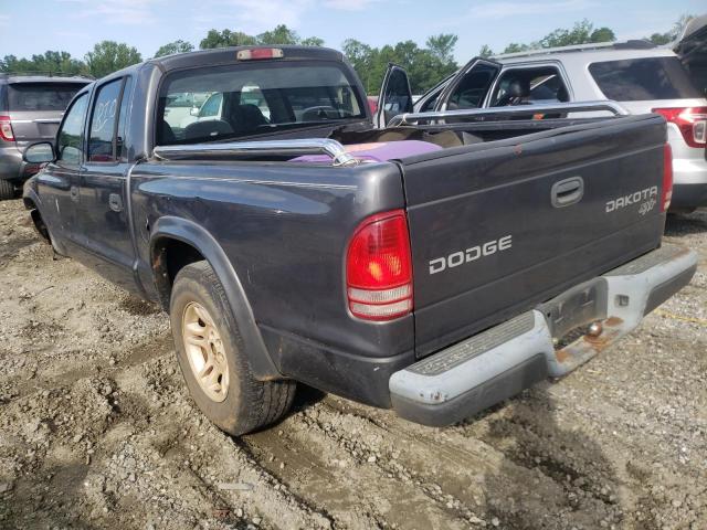 1D7HL38XX3S228566 - 2003 DODGE DAKOTA QUA GRAY photo 3